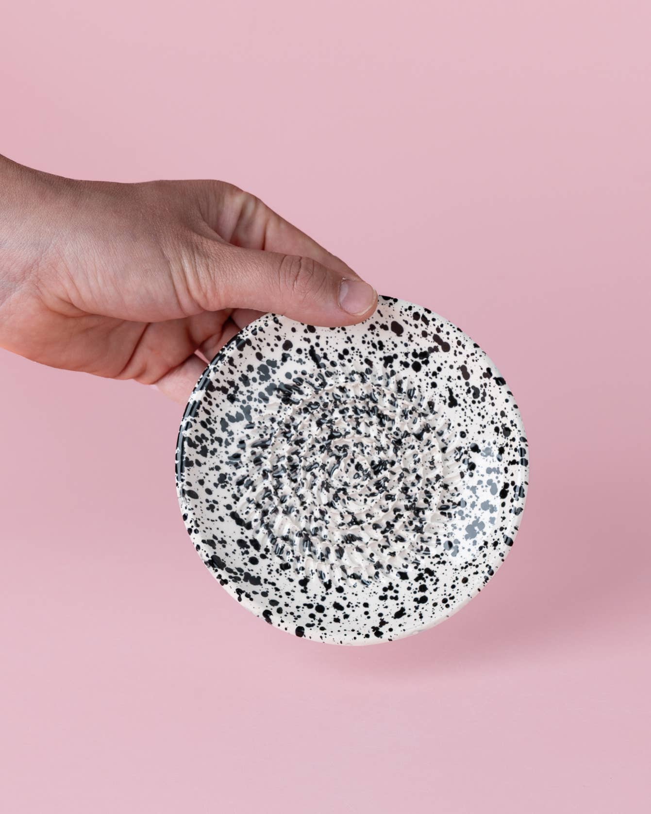 Ceramic Garlic Grater Plate - Small Black & White - Galaxy