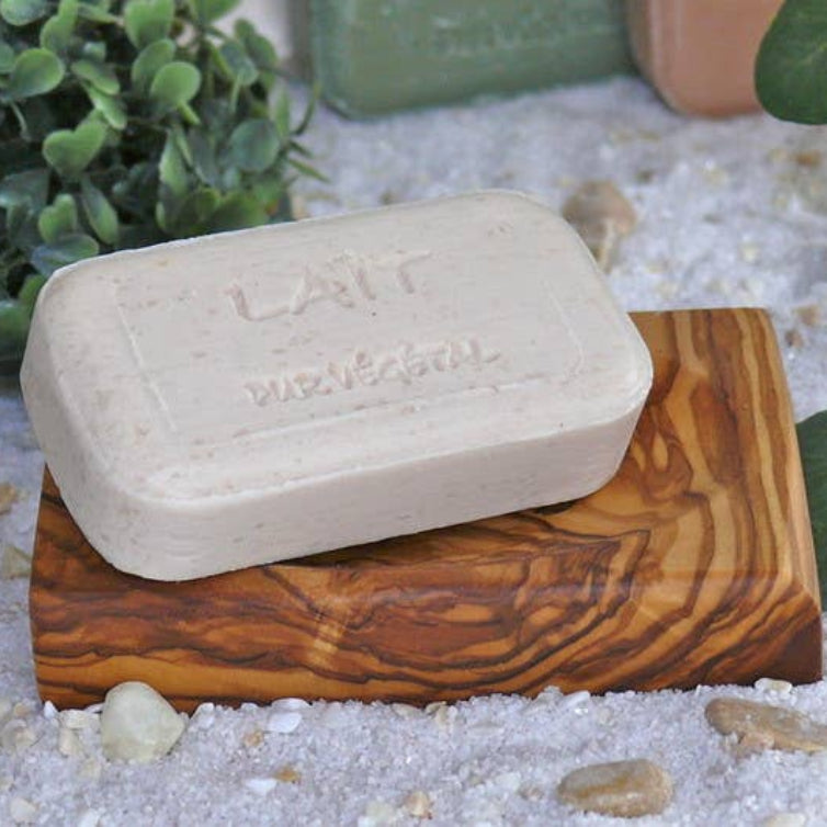 Olive Wood Square Soap Dish “Small” with Pads