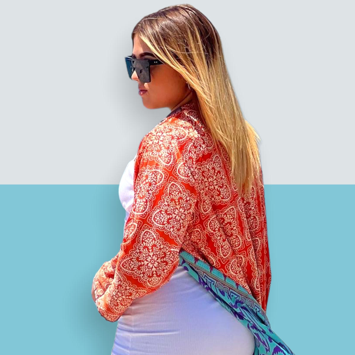Reversible long kimonos. Recycled silk kimono.