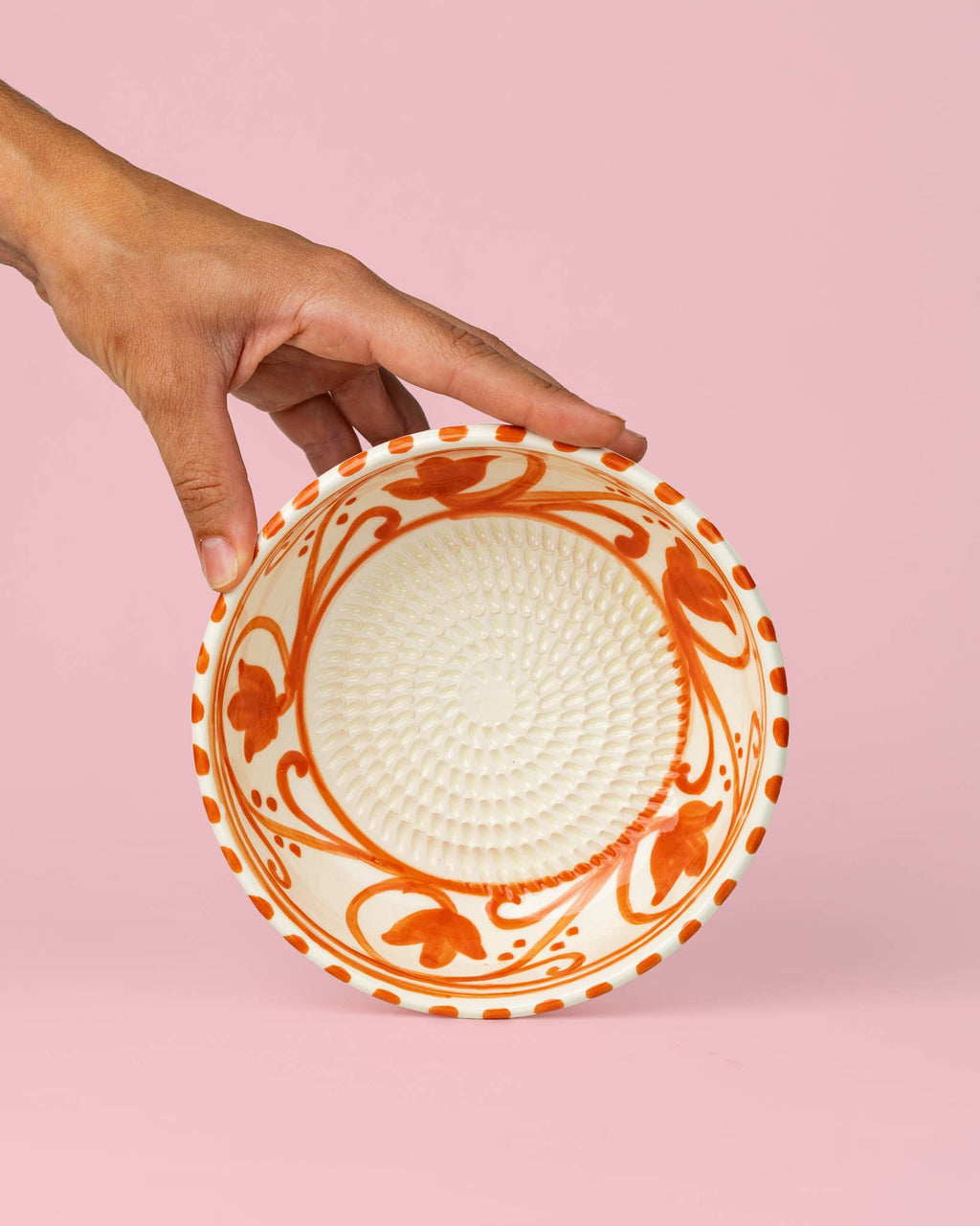 Ceramic Garlic Grater Plate - Medium Orange Azahara