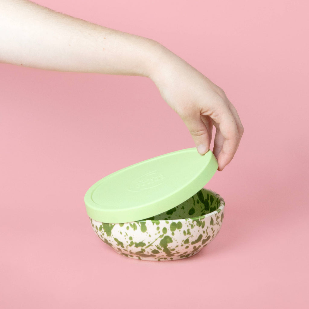 Garlic Grater Plate - Medium Ceramic Green - Moss