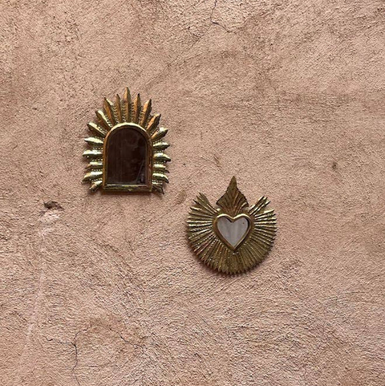Mirror King Heart, Bronze, Gold, mirror