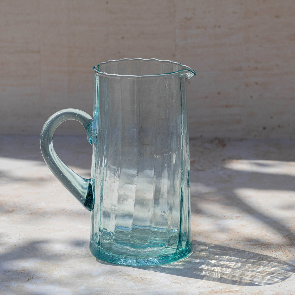 Handmade Moroccan Beldi Water Jug - Clear