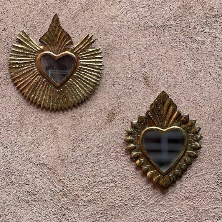Mirror King Heart, Bronze, Gold, mirror