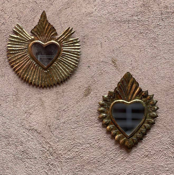 Mirror King Heart, Bronze, Gold, mirror