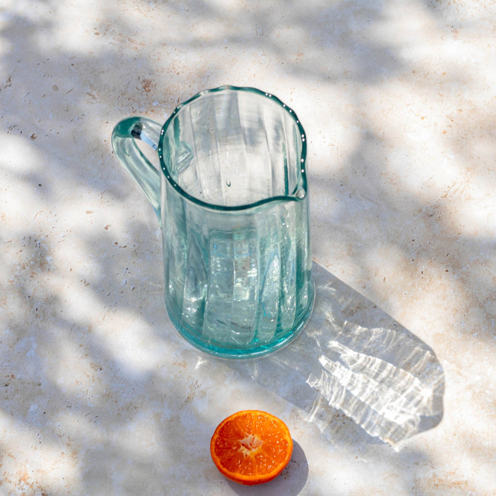 Handmade Moroccan Beldi Water Jug - Clear