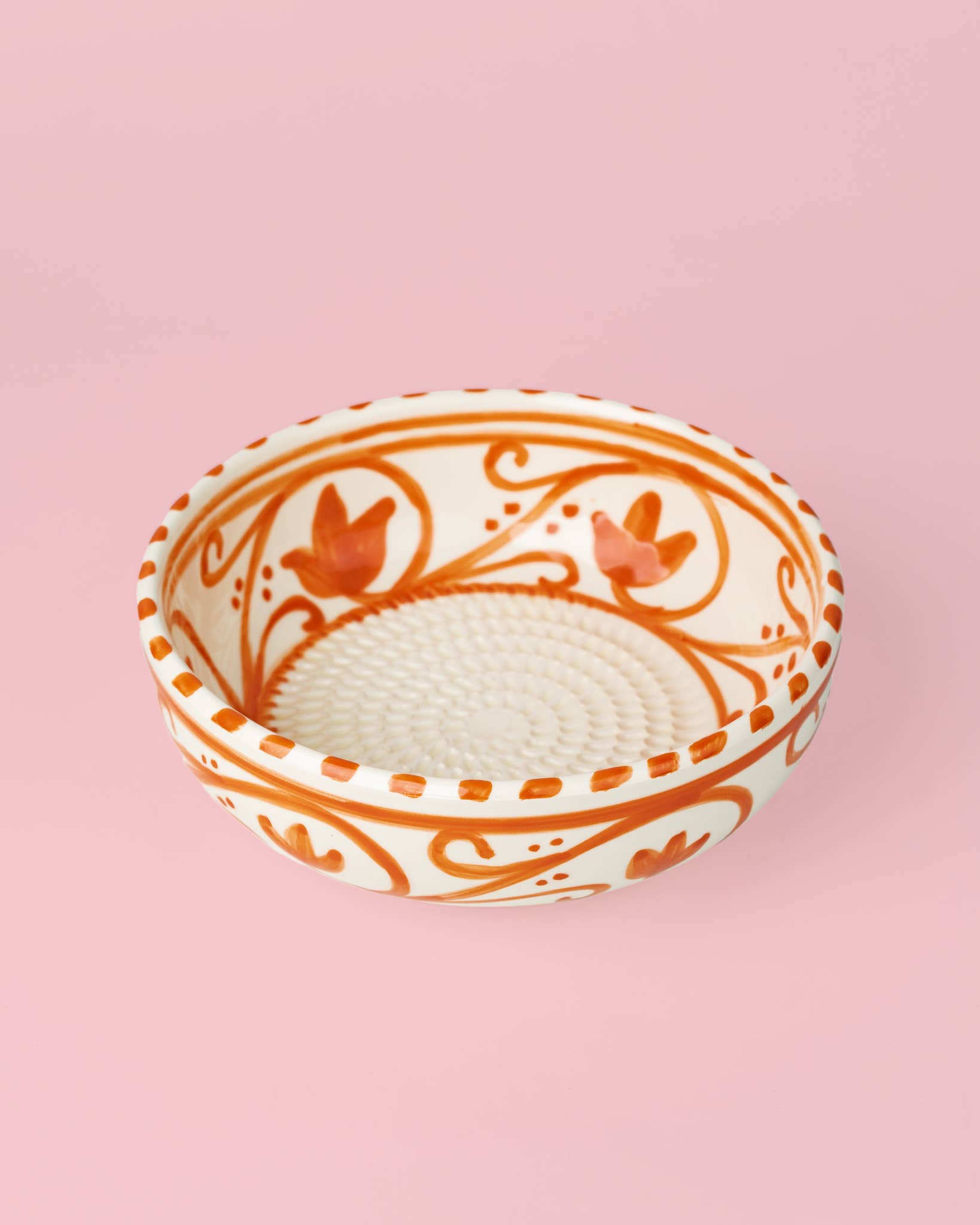 Ceramic Garlic Grater Plate - Medium Orange Azahara