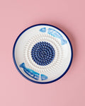 Ceramic Garlic Grater Plate - Small Blue & White - Tuna