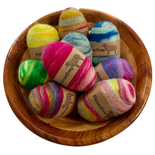 Felted Soap Multicolored Individually Labeled Unique Gift