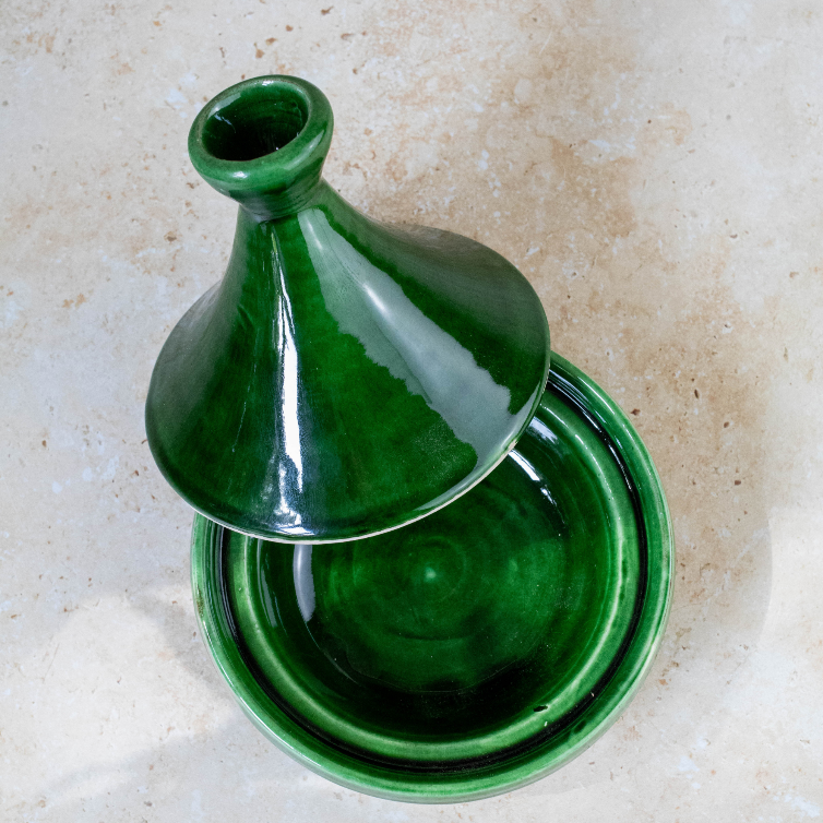 Tazekka Green Moroccan Ceramic Mini Serving Tagine