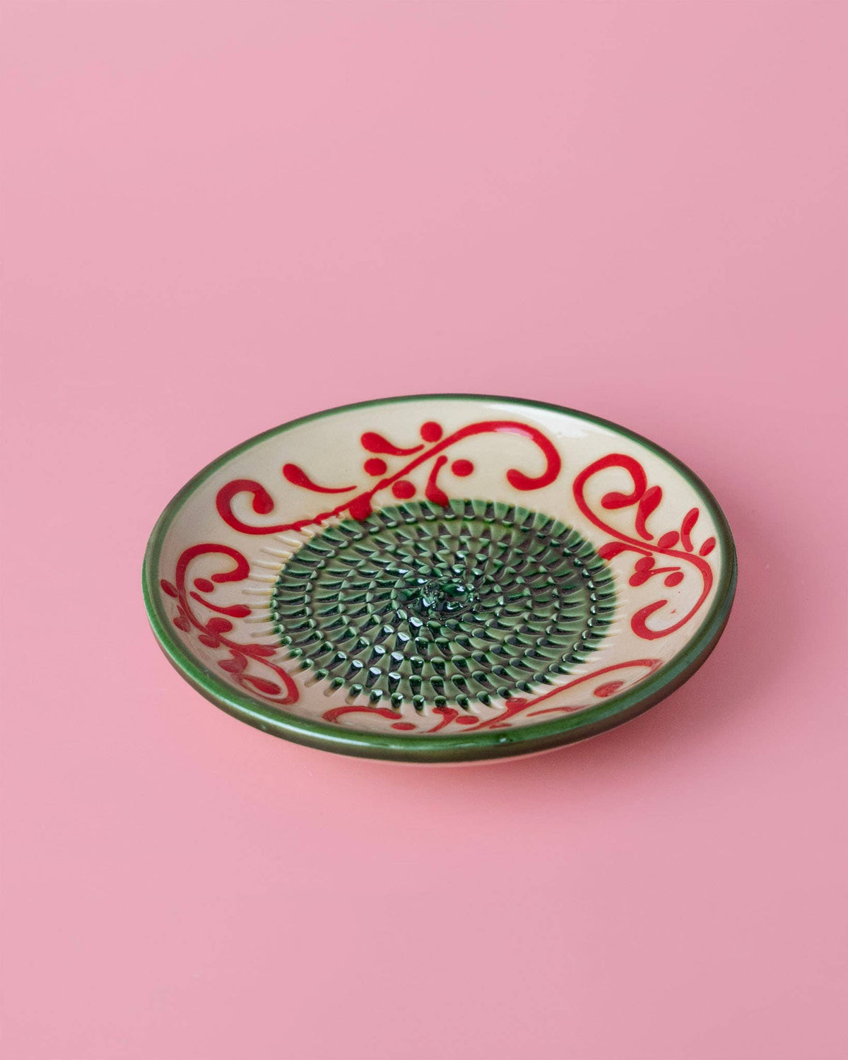 Ceramic Grater Plate - Small Green Alhambra