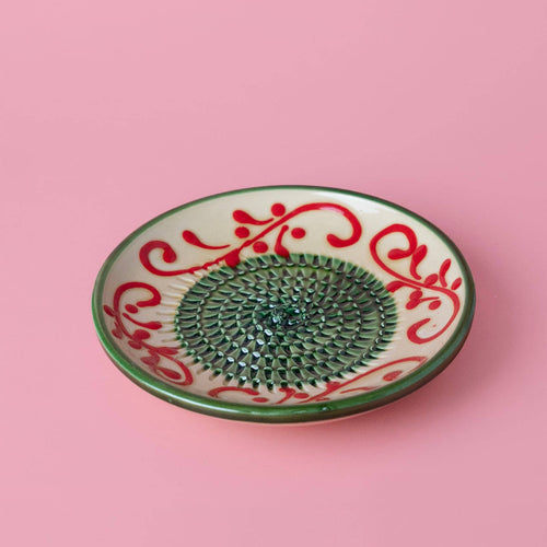 Ceramic Grater Plate - Small Green Alhambra
