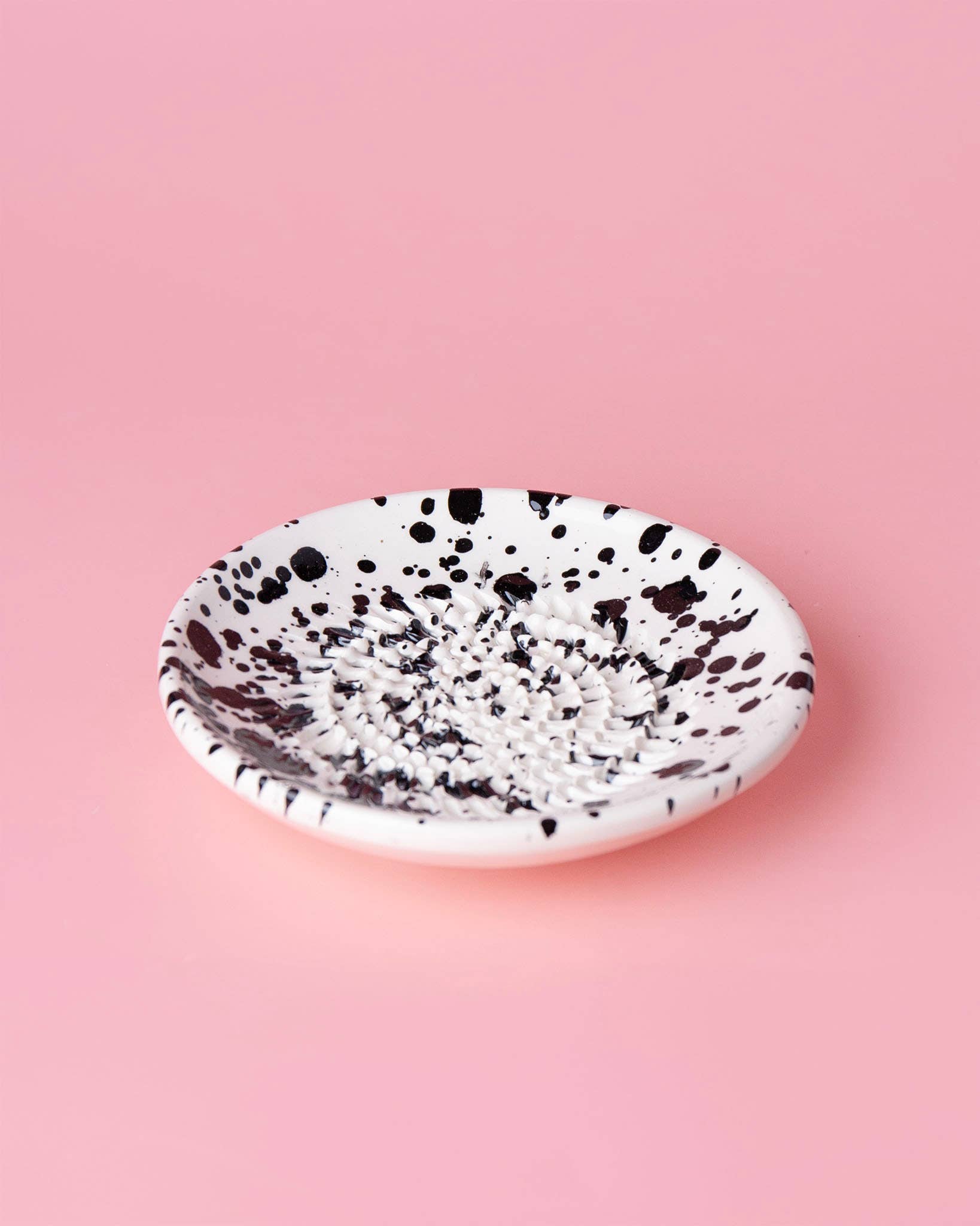 Ceramic Garlic Grater Plate - Small Black & White - Galaxy