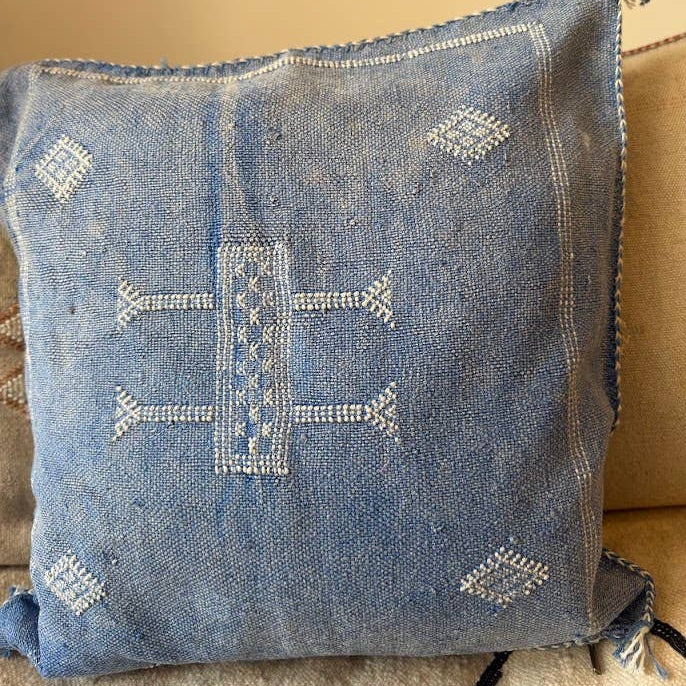 Cactus Silk (Kaktusfiber) kuddfordral - Denimblå 50 x 50 cm