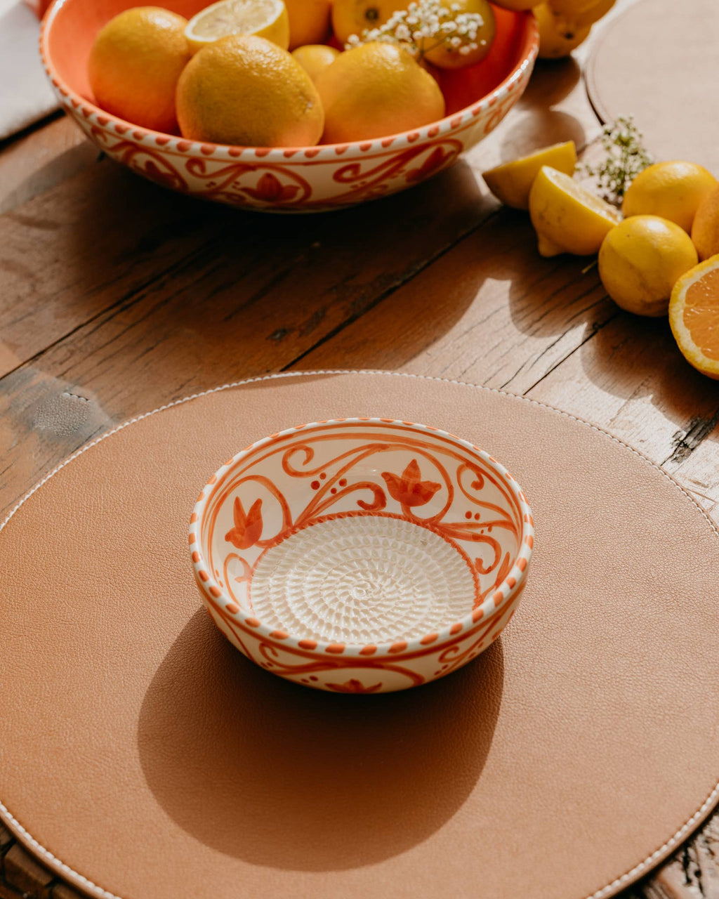 Ceramic Garlic Grater Plate - Medium Orange Azahara