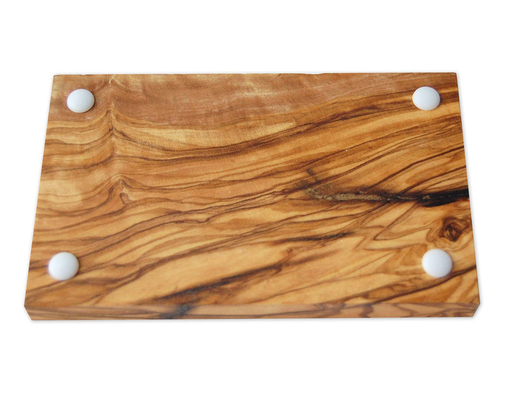 Olive Wood Square Soap Dish “Small” with Pads