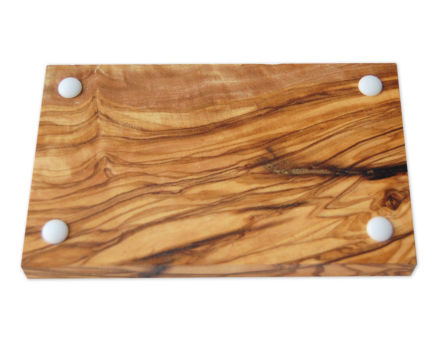 Olive Wood Square Soap Dish “Small” with Pads