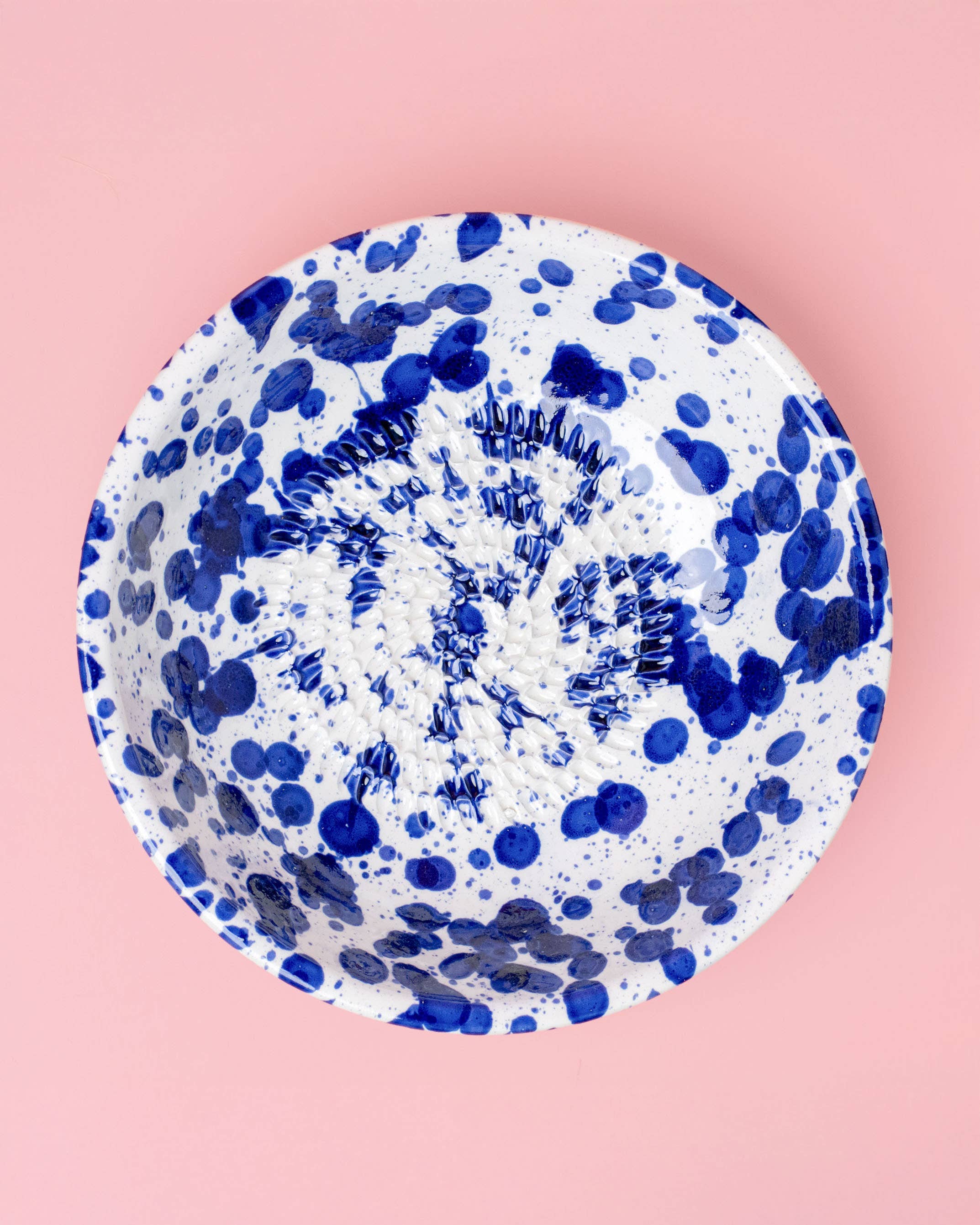 Ceramic Garlic Grater Plate - Medium Persian Blue
