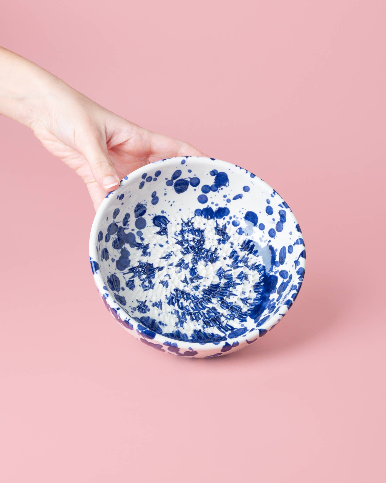 Ceramic Garlic Grater Plate - Medium Persian Blue