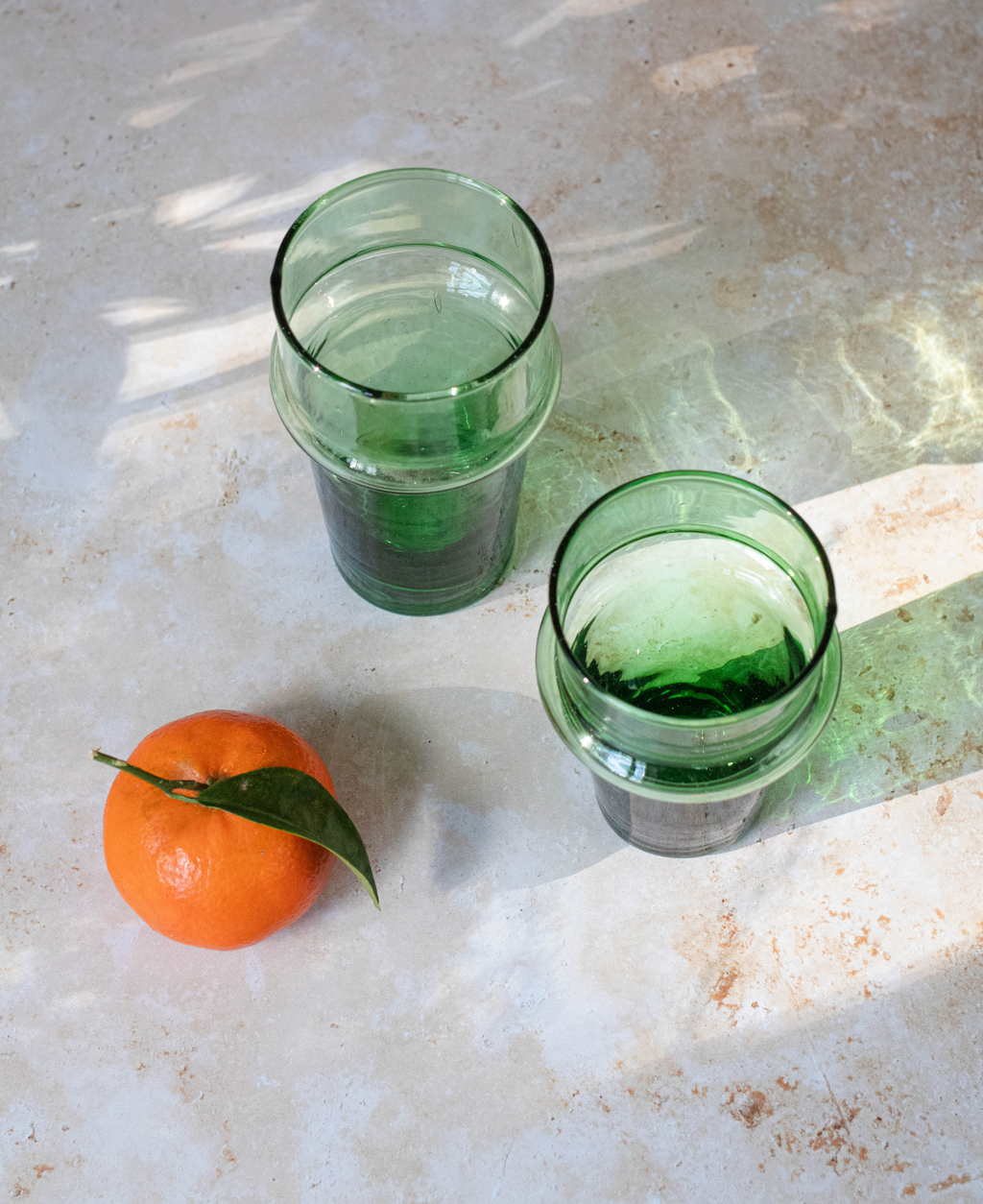 Moroccan Beldi Glassware - Green