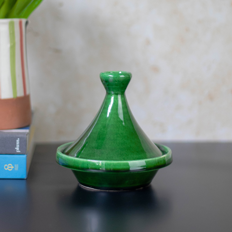 Tazekka Green Moroccan Ceramic Mini Serving Tagine