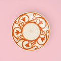 Ceramic Garlic Grater Plate - Small Orange & Beige - Azahara