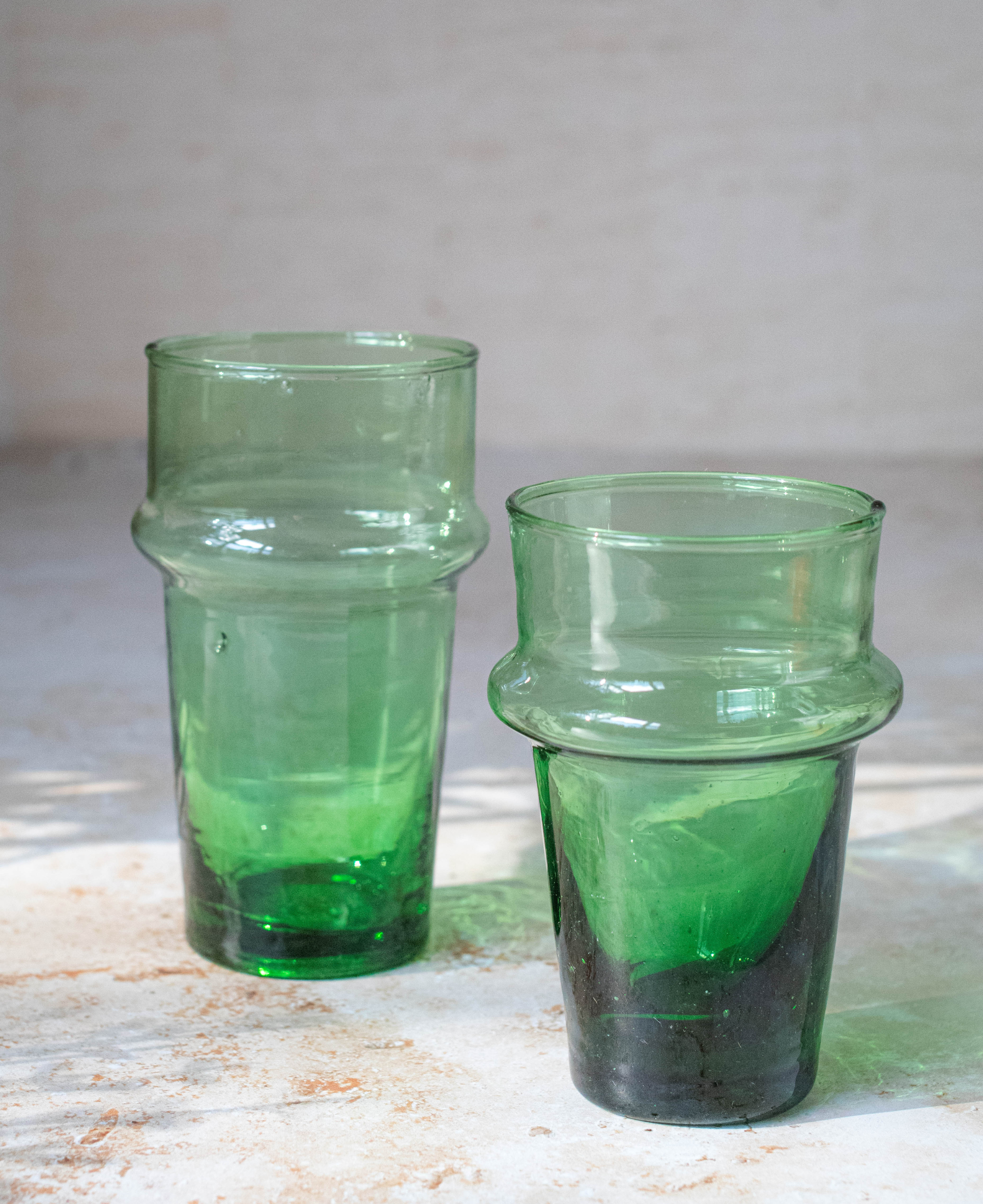 Moroccan Beldi Glassware - Green