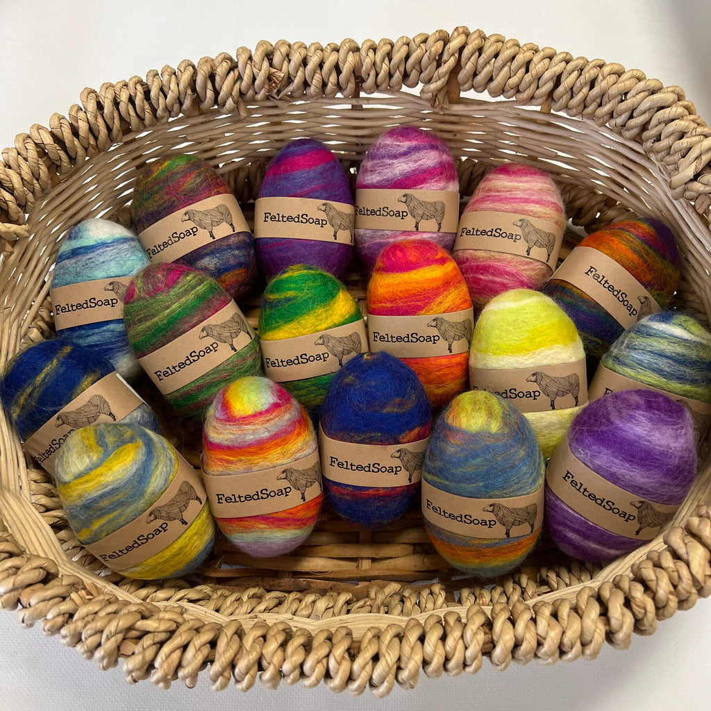 Felted Soap Multicolored Individually Labeled Unique Gift
