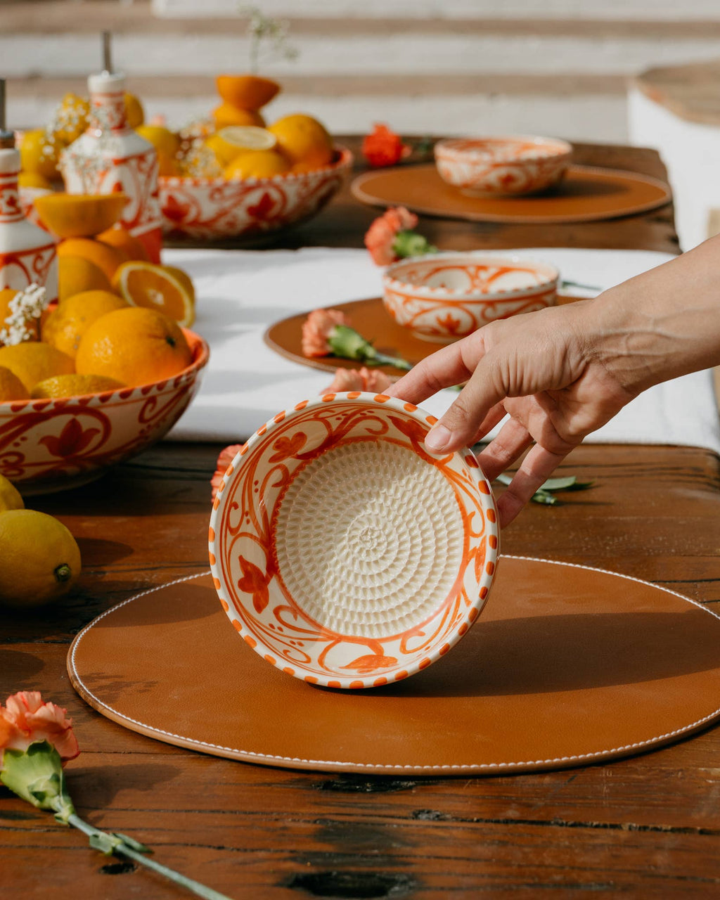 Ceramic Garlic Grater Plate - Medium Orange Azahara