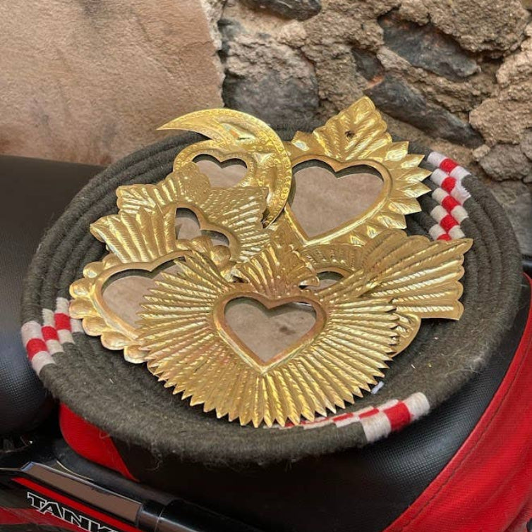 Mirror King Heart, Bronze, Gold, mirror