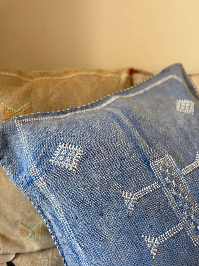 Cactus Silk (Kaktusfiber) kuddfordral - Denimblå 50 x 50 cm