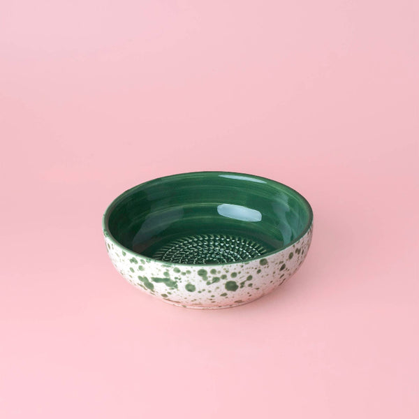 Garlic Grater Plate - Medium Ceramic Green - Jade