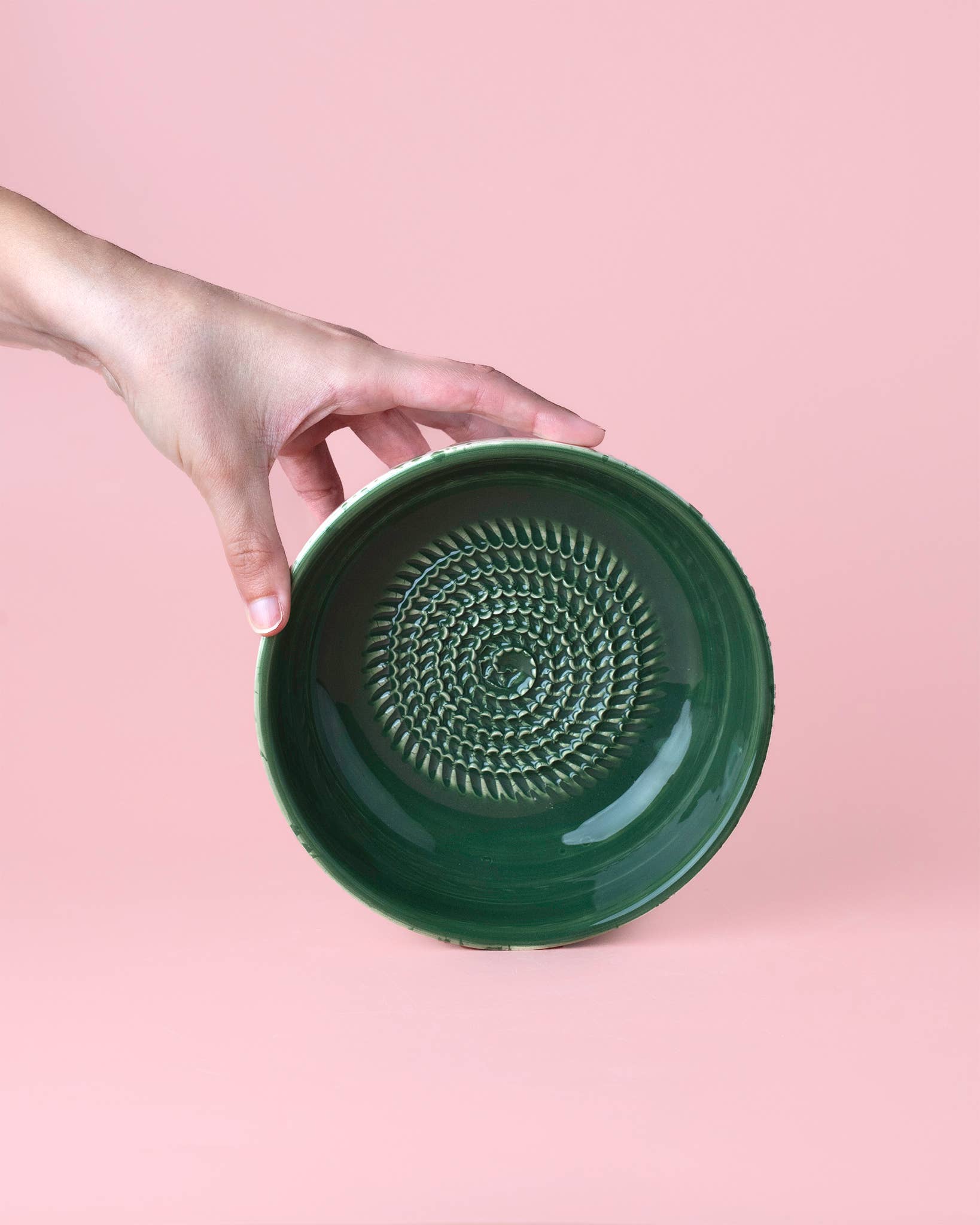 Garlic Grater Plate - Medium Ceramic Green - Jade
