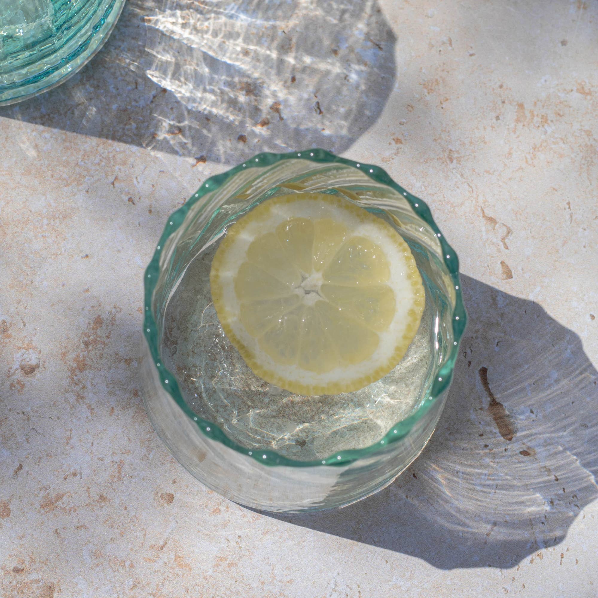 Handmade Moroccan Beldi Ridged Glasses Set of 6 - Clear