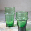9.5 cm Moroccan Beldi glasses, green 6-pack