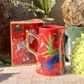 Ortigia Sicilia - ceramic jug with gold detail, red "Corallo"