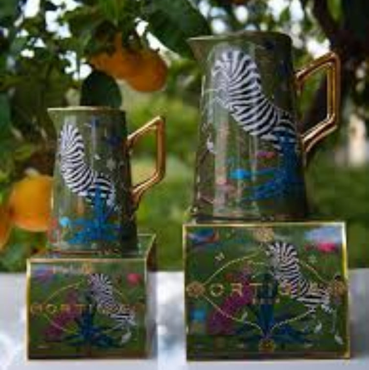 Ortigia Sicilia - ceramic jug with gold detail, green