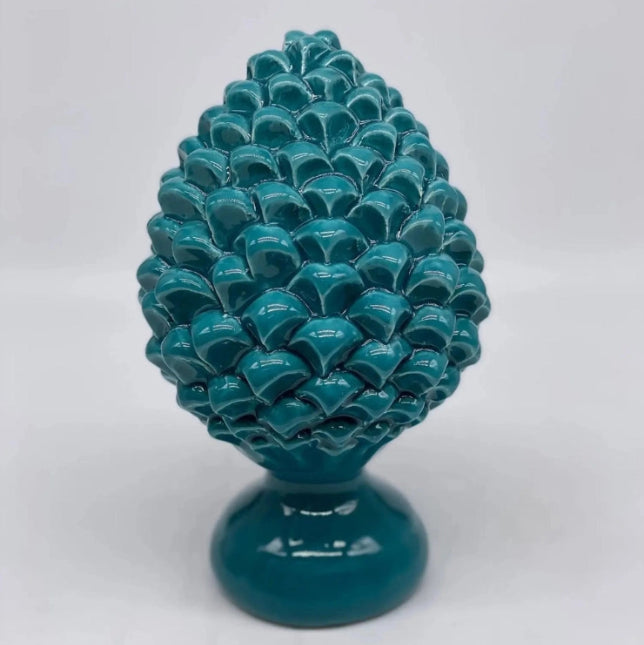 Pigne Siciliana- Caltagirone Ceramic Pinecone cm H.22 - grey/beige, orange, red, turquoise green