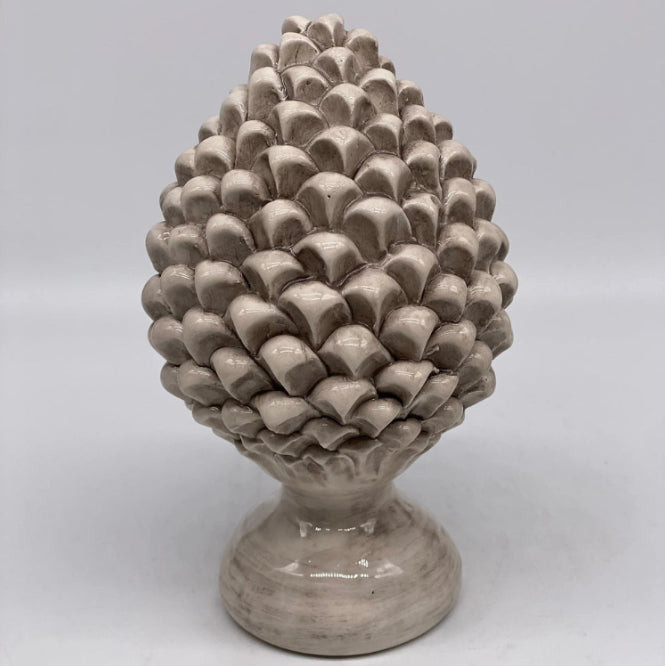 Pigne Siciliana- Caltagirone Ceramic Pinecone cm H.22 - grey/beige, orange, red, turquoise green
