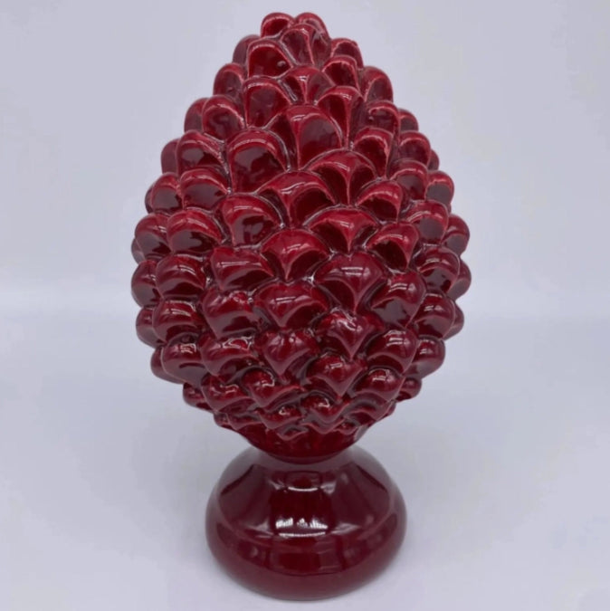 Pigne Siciliana- Caltagirone Ceramic Pinecone cm H.22 - grey/beige, orange, red, turquoise green