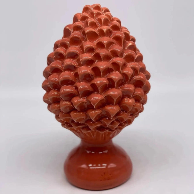 Pigne Siciliana- Caltagirone Ceramic Pinecone cm H.22 - grey/beige, orange, red, turquoise green