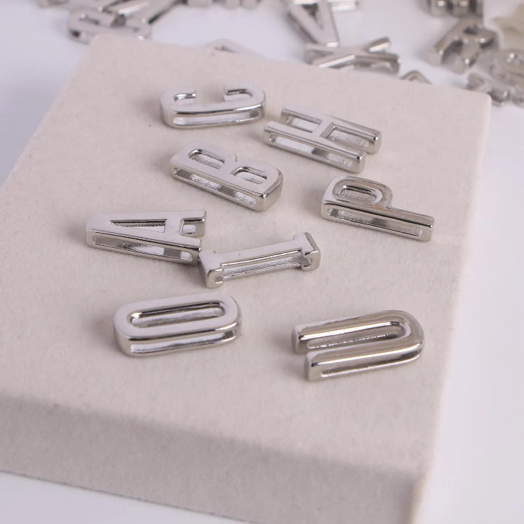 Silver Slide on Scarf Initials