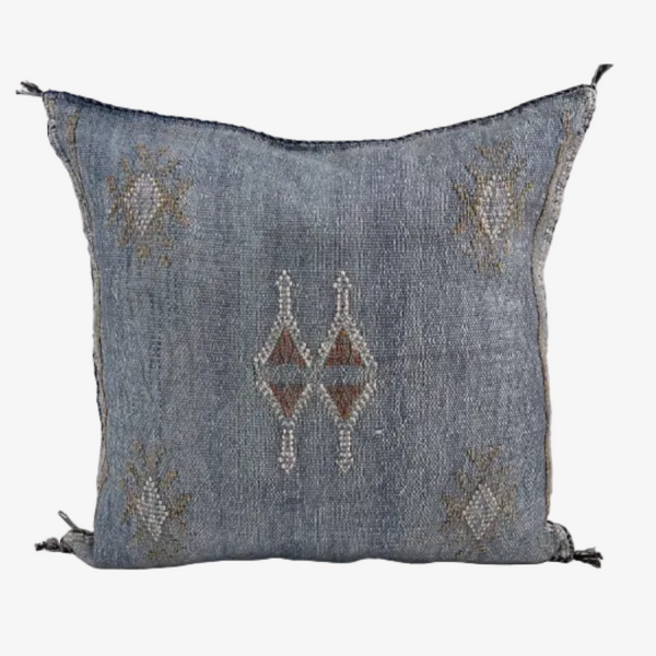 Moroccan Cactus Silk kuddfodral 50 x 50 cm (Washed Blue)