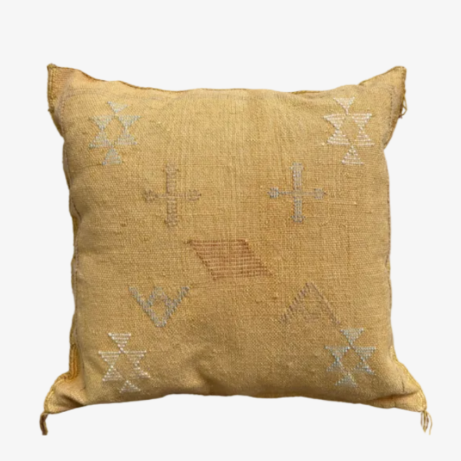 Moroccan Cactus Silk kuddfodral 50 x 50 cm (Washed yellow)