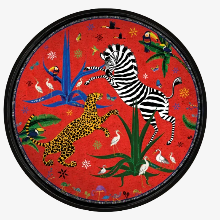 Tray Jungle Red (40x40cm)