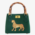 Ortigia Sicilia Velvet Bamboo Bag Green Jewel