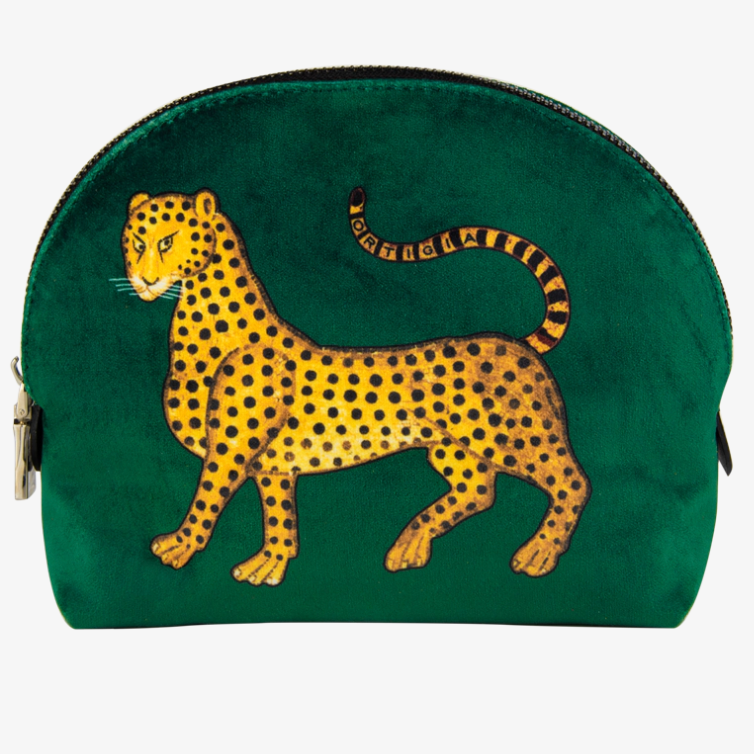 Ortigia Sicilia Italian velvet pochette "borsettina", jewel green