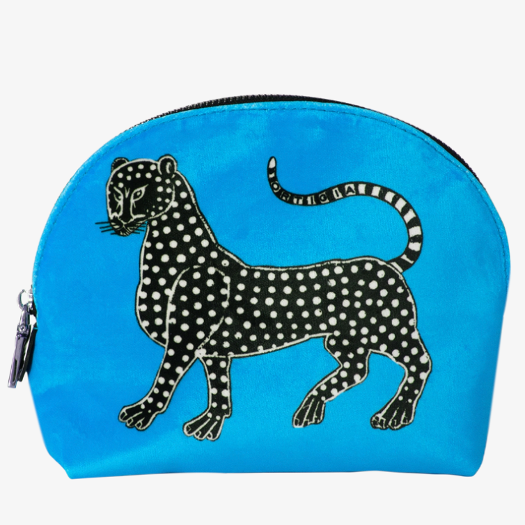 Ortigia Sicilia Italian velvet pochette "borsettina", blue