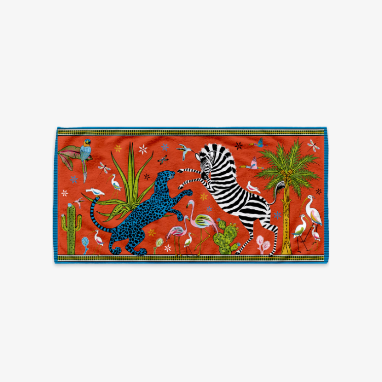 Ortigia Sicilia 100% cotton towel, "Corallo"