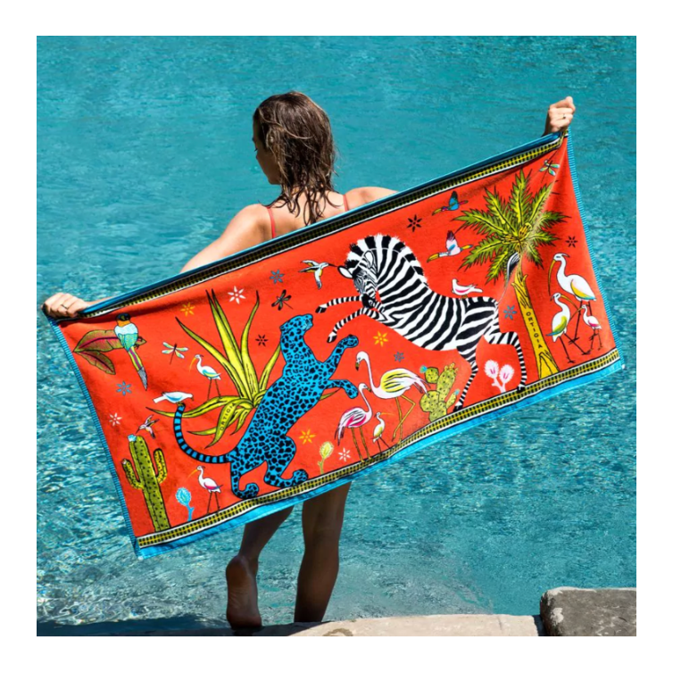 Ortigia Sicilia 100% cotton towel, "Corallo"